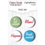 Набір скрап-фішок 4шт. Summer mood EN 394, ТМ Фабрика Декору