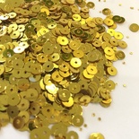 Пайетки круглые плоские 4 мм, желтое золото, 6 г
