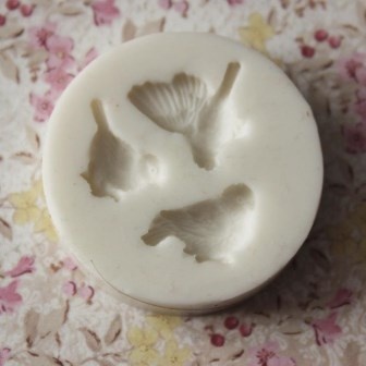 Силиконовая форма (молд) - Птички, размер: 12-15 мм, 3 шт.