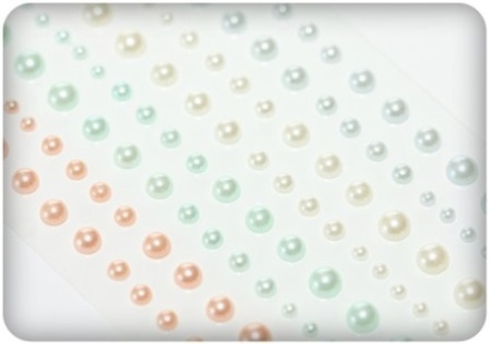 Самоклейні напівперлинки, 120 шт., 4 кольори, Троянди