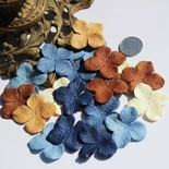 Гортензія, мікс квітів: коричневий, синій, 3,2см, 20 шт.