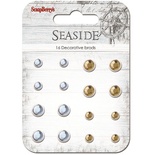 Набір кришталевих брадс "Море", колір ніжно-блакитний, охра, 16шт.