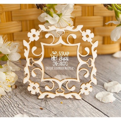 Чипборд ScrapBox - маленька рамочка у стилі арт-нуво Hr-053