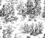 Ткань 100% хлопок - Пастораль черно-белая, 45х65 см