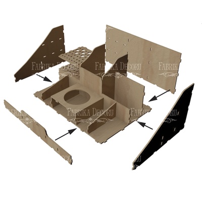 Інструмент ТМ Фабрика Декору - Дерев’яний органайзер - конструктор для пензлів, фарб і олівців