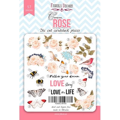 Набор высечек, коллекция Cream Rose, 57 шт., ТМ Фабрика Декора