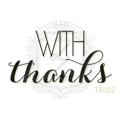 Акриловый штамп Lesia Zgharda TA022 WITH thanks, размер 4х2 см