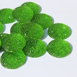 Кабашон зі стразами, колір зелений, 24x6мм, 1 шт.