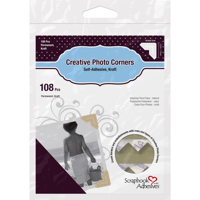Куточки для фото від Scrapbook Adhesives - Photo Corners Self - Adhesive - Kraft, 12м, 108 шт.