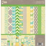 Набір двостороннього скрап-паперу і прикрас Jillibean Soup - Chilled Cucumber Soup Collection Kit, 30x30 см, 12 аркушів