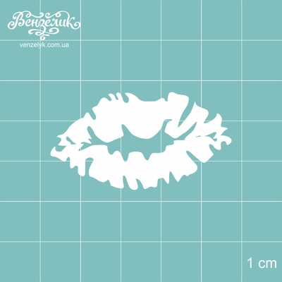 Чипборд від Вензелик - поцілунчик, розмір: 45x24 мм