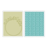 Набор папок для тиснения от Sizzix - Textured Impressions Embossing Folders 2PK - Circle Frame & Rosemary Set