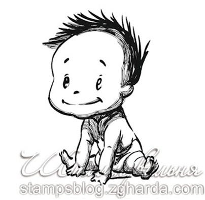 Акриловий штамп D022 Дитина, розмір 3,6х5,5см