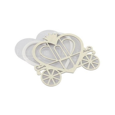 Заготовка для шейкера Карета для принцеси 12,8x12см, колір молочний, ТМ Фабрика Декору