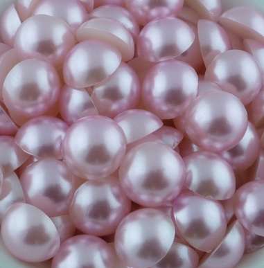 Половинки перлин «Baby Pink», колір: рожевий світлий, 9 - 10 мм, 10 шт.