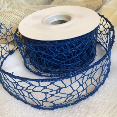 Стрічка - сітка з жорстким кантом, колір синій, шир. 5 м, довжина 90 см