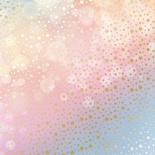 Лист односторонней бумаги с фольгированием Golden stars Bokeh effect, ТМ Фабрика Декора