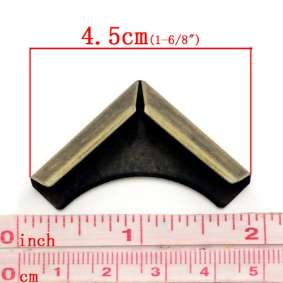 Металлические уголки для альбомов, 45х32 мм, античная бронза, 4 шт.