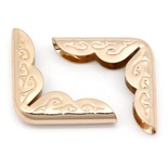 Металлические уголки для альбомов, 30х21 мм, цвет розовое золото, 4 шт.