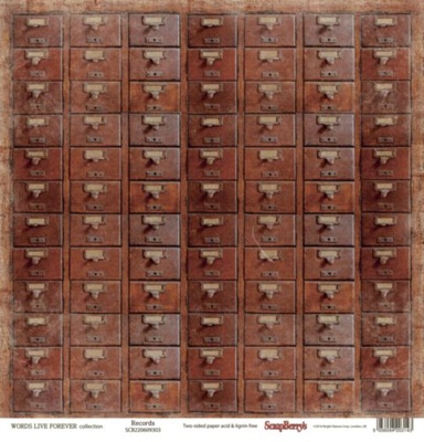 Бумага для скрапбукинга от ScrapBerry's - Архив - Архив, 30,5х30,5 см., 190 гр/м, двусторонняя