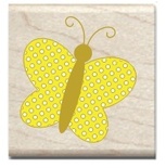 Гумовий штамп Studio G - Метелик, 5x5см, дерев’яний блок