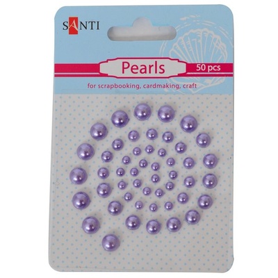 Набор жемчужин самоклеющихся сливовый, 50 шт, ТМ Santi