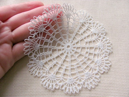 Уютный декор от LESHCHENKO-Вязаный круглый  ажурный мотив "Салфетка №4",  10-11см, 1ш