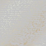 Аркуш одностороннього паперу з фольгуванням Golden Text Gray 30,5x30,5см, ТМ Фабрика Декору