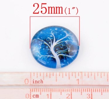 Скляний кабашон "Дерво", 25мм, 1 шт.