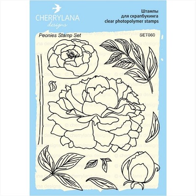 Набір штампів від Cherrylana - "Півонії", малий