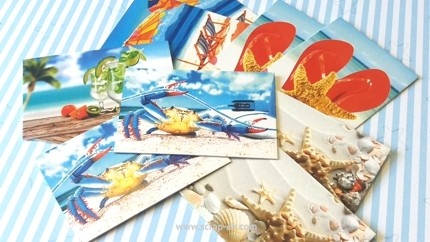 Набір карток на щільному картоні від Євгенія Курдібаровська ТМ - "Море", 10 шт.