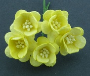 Цветы вишни, цвет желтый, диаметр - 25мм, 5 шт.