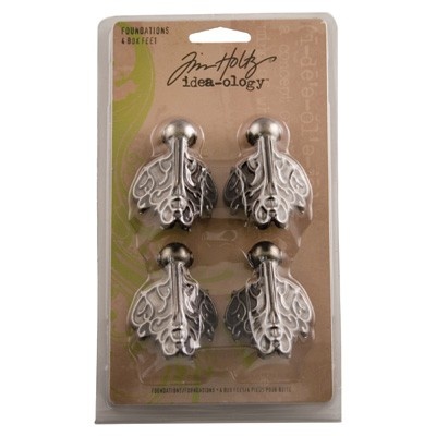 Металлические ножки для комодов и коробочек Tim Holtz - Ideaology - Foundations Box Feet, 4 штуки