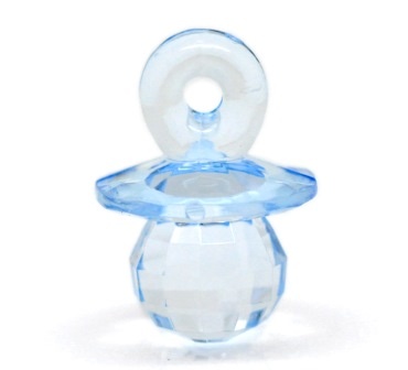 Акрилові підвіски "Соска", колір світла-синій, 27x19мм, 1 шт.