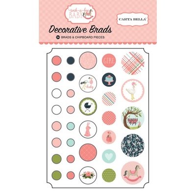 Брадсы Carta Bella Rock-A-Bye Girl Decorative Brads