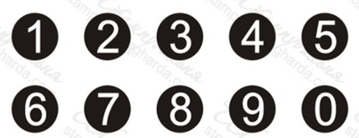 Акриловый штамп A006a Цифры, 10 штук