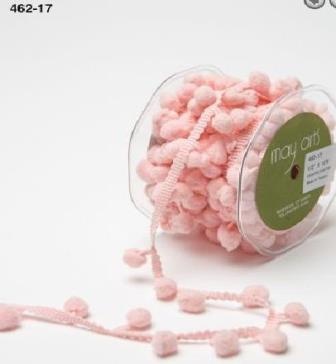 Стрічка Pom Pom String, ширина 1,2см, 90 см, колір рожевий
