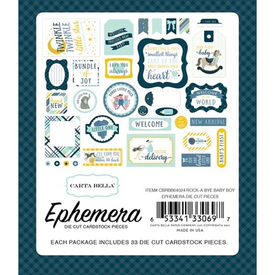 Высечки Carta Bella Rock-A-Bye Boy Ephemera