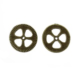 Металлическая шестеренка, цвет античная бронза, диаметр 15 мм, 1 шт.