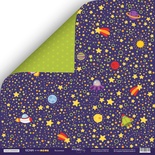 Аркуш двостороннього паперу для скрапбукінгу від Scrapmir - Всесвіт - Ticket to the Moon, 30x30см