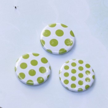 Скрап-значки (фішки). Зелені горошки (лайм) №1, 3 шт.