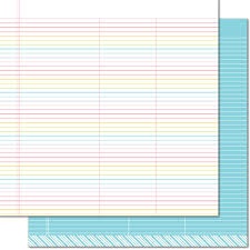 Лист скрапбумаги от Lawn Fawn - Really Rainbow Double-Sided Cardstock 12"X12" True Blue, 30х30 см