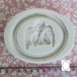 Силиконовая форма (молд) - Овальная рамка большая + Ангел, размер: 90х100 мм