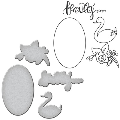 Ніж для вирубки + штампи від Spellbinders - Quite Contrary - Debi Adams - Beauty & Elegance