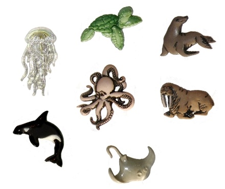 Набор декоративных пуговиц Dress It Up - Sea Creatures