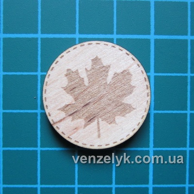 Деревʼяні декори від Вензелик - Круглячок 02, діаметр 28 мм