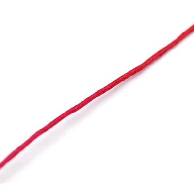 Вощений бавовняний шнур, червоний, 1 мм, 5 метрів
