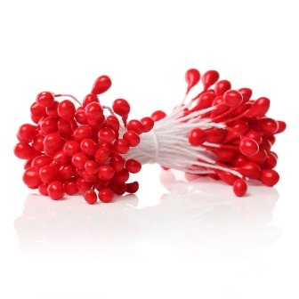 Тичинки, колір червоний, 6.0см, близько 82 шт.