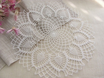Затишний декор від LESHCHENKO - Вʼязана Серветка №63, 19,5см, 1шт.
