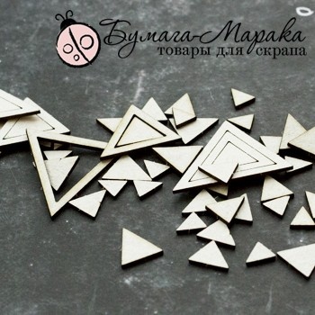 Белый чипборд от Бумага Марака - Набор "Конфетти Треугольники" №2